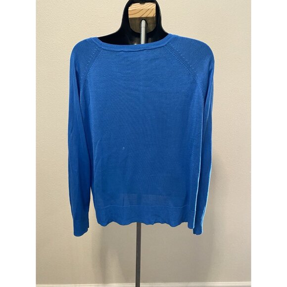 Zara Sweater Womens Size M Super Blue Long Sleeve Pullover - Picture 8 of 10